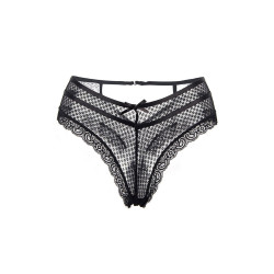 Tanga noir dentelle - Paris Hollywood