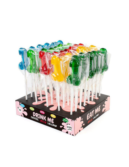 Présentoir avec 40 sucettes pénis alcoolisees