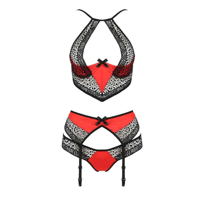 Ensemble à jarretelles Scarlet rouge - Passion