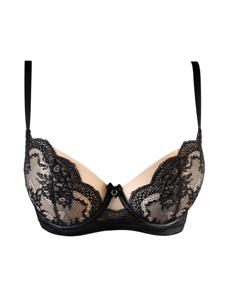 Soutien-gorge tulle et dentelle noir V-10711 - Axami