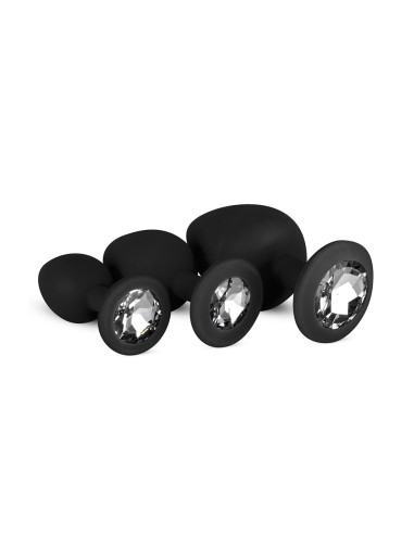 Kit entrainement 3 Butt plugs noir - Easy Toys