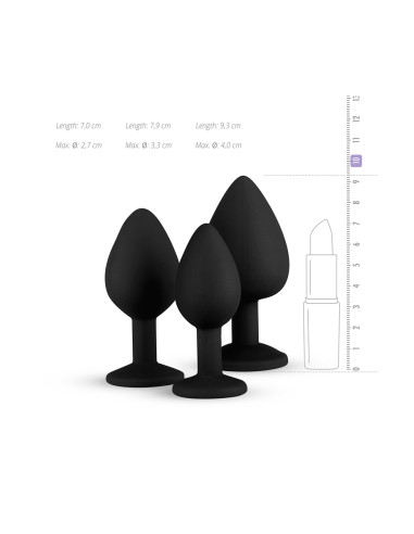 Kit entrainement 3 Butt plugs noir - Easy Toys