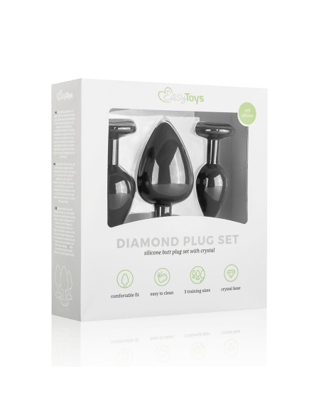 Kit entrainement 3 Butt plugs noir - Easy Toys
