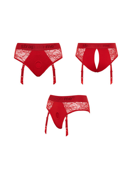 Harnais lingerie Diva (rouge) - Strap On Me