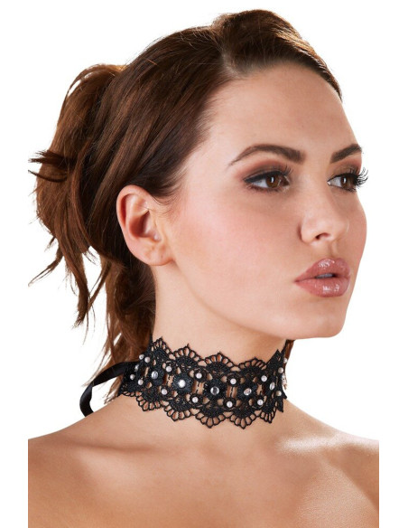 Collier brodé avec strass - Cotelli Accessoires