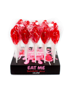 Présentoir de 40 sucettes vulve à la fraise