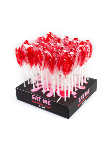 Présentoir de 40 sucettes vulve à la fraise