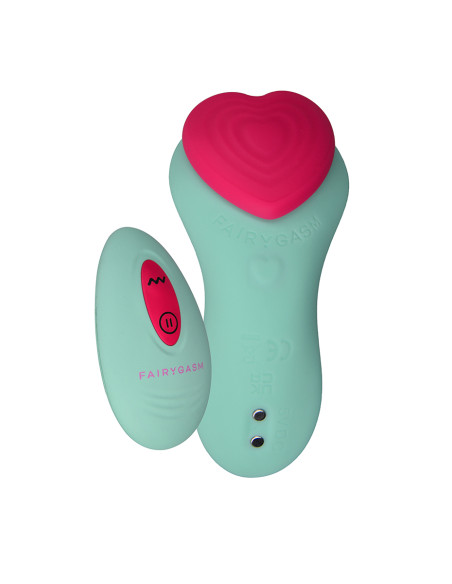 Stimulateur télécommandé de culotte HeartGem vert - FairyGasm