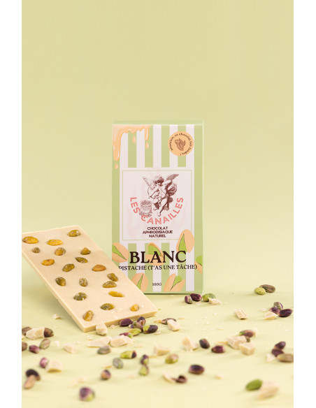Chocolat blanc pistache - Tablette 100g - Les canailles
