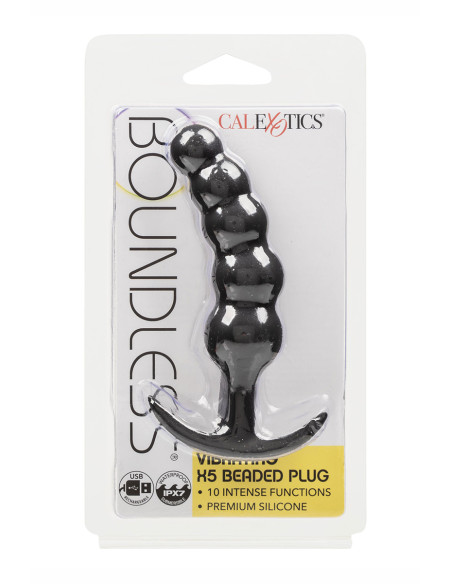 Plug anal Vibrant avec 5 perles - Calexotics
