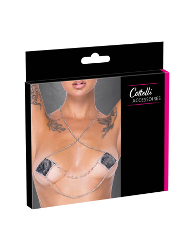 Caches tétons avec chainette de cou - Cotelli Accessoires