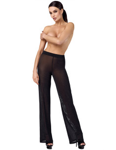 Pantalon en maille pailletée Onyx F374 - Noir Handmade