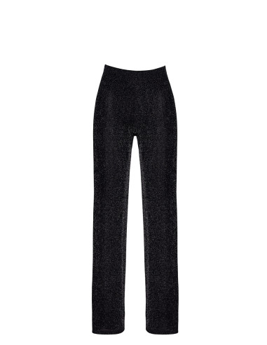 Pantalon en maille pailletée Onyx F374 - Noir Handmade