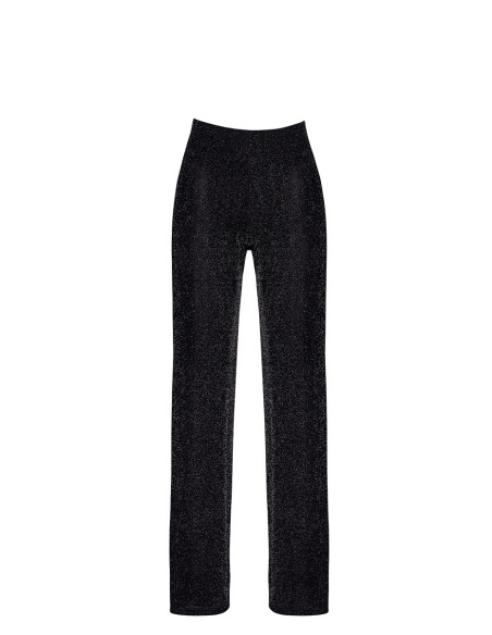 Pantalon en maille pailletée Onyx F374 - Noir Handmade