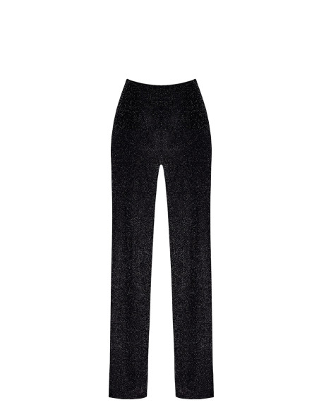 Pantalon en maille pailletée Onyx F374 - Noir Handmade