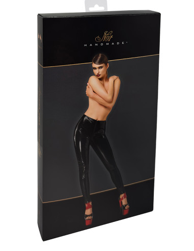 Pantalon skinny en vinyle Dominae F380 - Noir Handmade