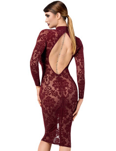 Robe fourreau en tulle floqué Kink Royal F384 - Noir Handmade 2