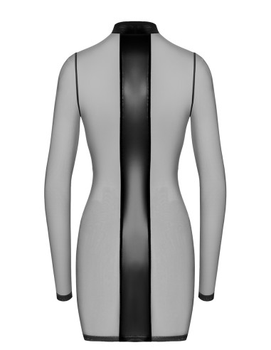 Mini robe tulle et wetlook Crossfire F369 - Noir Handmade