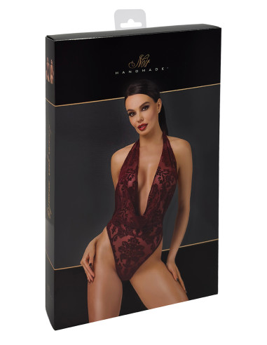 Body en tulle floqué Kink Royal F386 - Noir Handmade