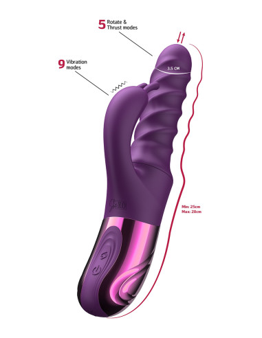 Vibro Swirl Rabbit Thrusting Vibrator - She.E.O