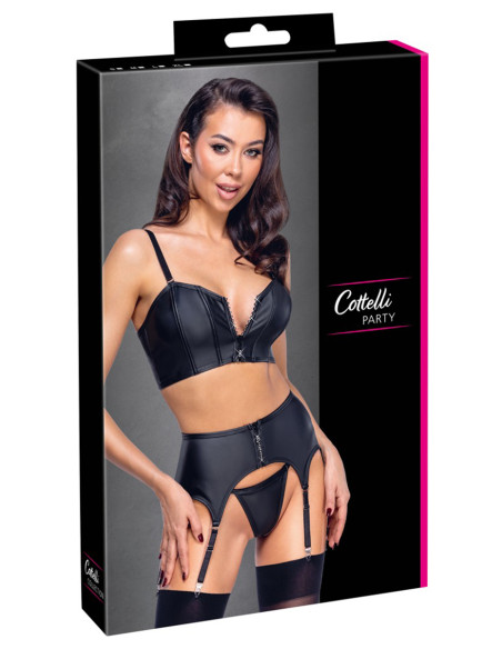 Ensemble lingerie 3 pièces avec porte-jarretelles - Cottelli PARTY 