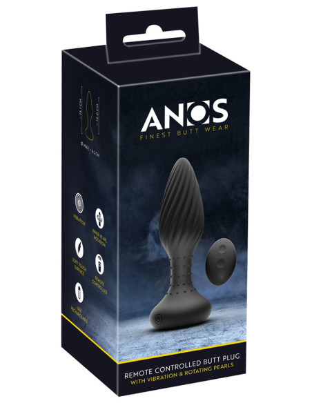 Plug anal vibrant et rotatif télécommandé - Anos