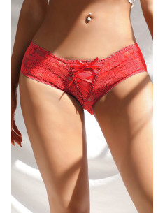 Culotte ouverte dentelle O Rouge - Litolu Lingerie 2