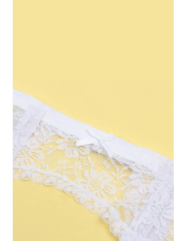 Porte-jarretelles et string Blanc - Litolu Lingerie