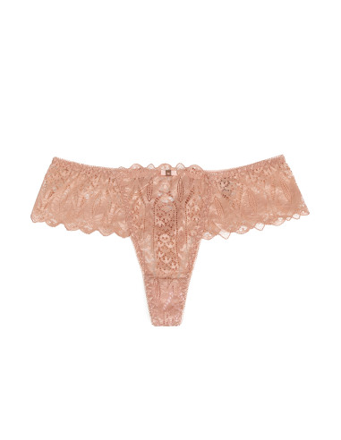 String dentelle dos lacé Rose - Litolu Lingerie