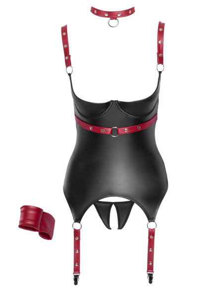 Ensemble ouvert avec collier et menottes - Cotelli Bondage