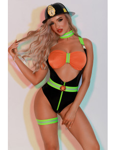 Déguisement de femme Pompier sexy 6 pièces - J Lingerie