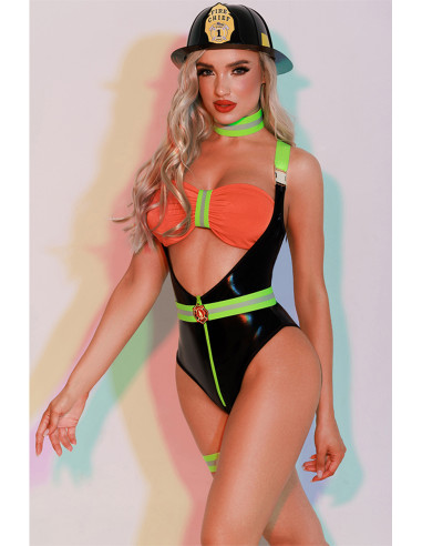 Déguisement de femme Pompier sexy 6 pièces - J Lingerie