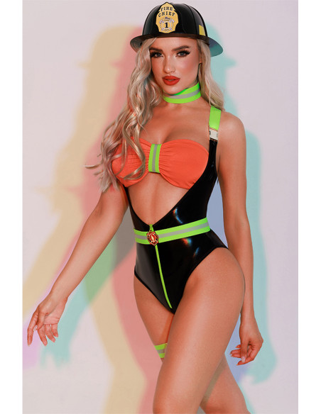 Déguisement de femme Pompier sexy 6 pièces - J Lingerie