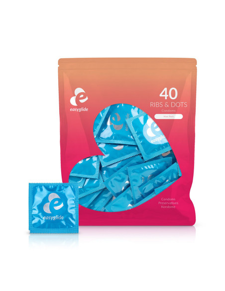 40 préservatifs Ribs and Dots - EasyGlide