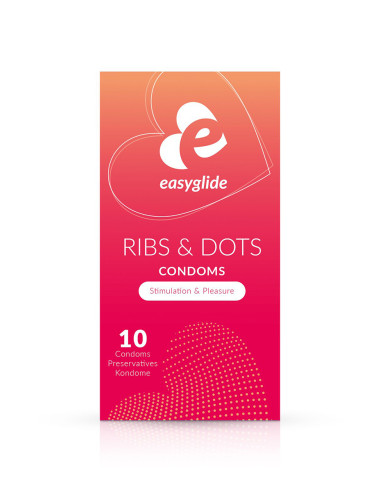 10 préservatifs Ribs and Dots - EasyGlide