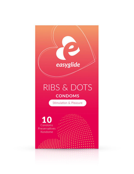 10 préservatifs Ribs and Dots - EasyGlide