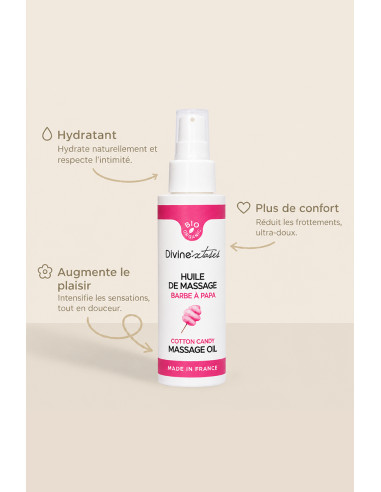 Huile de massage BIO barbe à papa - Divinextases