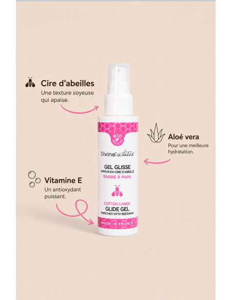 Lubrifiant Bio Barbe à papa 100ml - Divinexstases