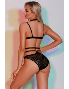 Ensemble soutien-gorge, culotte et ceinture noir - J Lingerie 2