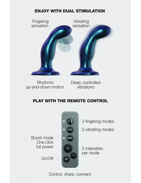 Dildo fingering et vibrant bleu - Strap On Me