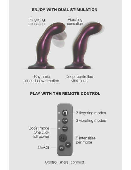 Dildo fingering et vibrant aubergine - Strap On Me