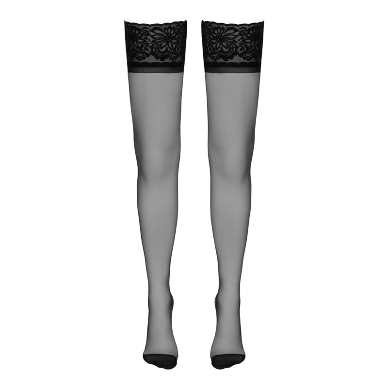 Bas autofixants couture noir 1 - Cotelli Legwear