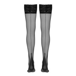 Bas autofixants couture noir 1 - Cotelli Legwear