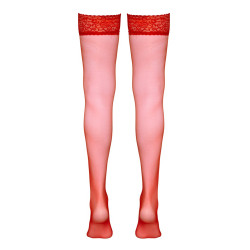 Bas autofixants rouge - Cotelli Legwear