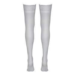 Bas autofixants blanc - Cotelli Legwear