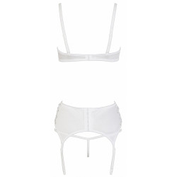 Ensemble lingerie 3 pièces ouvert blanc - Cottelli Lingerie