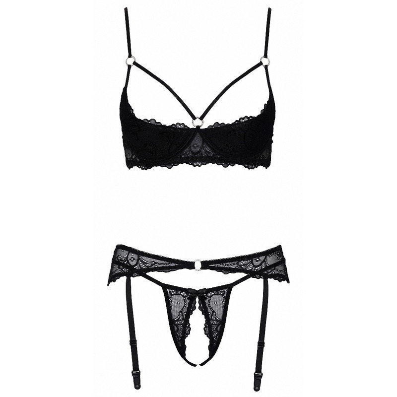 Ensemble lingerie ouverte noir - Cotelli Lingerie