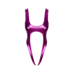 Body rose métallisé ouvert à l'entrejambe - Cotelli Lingerie