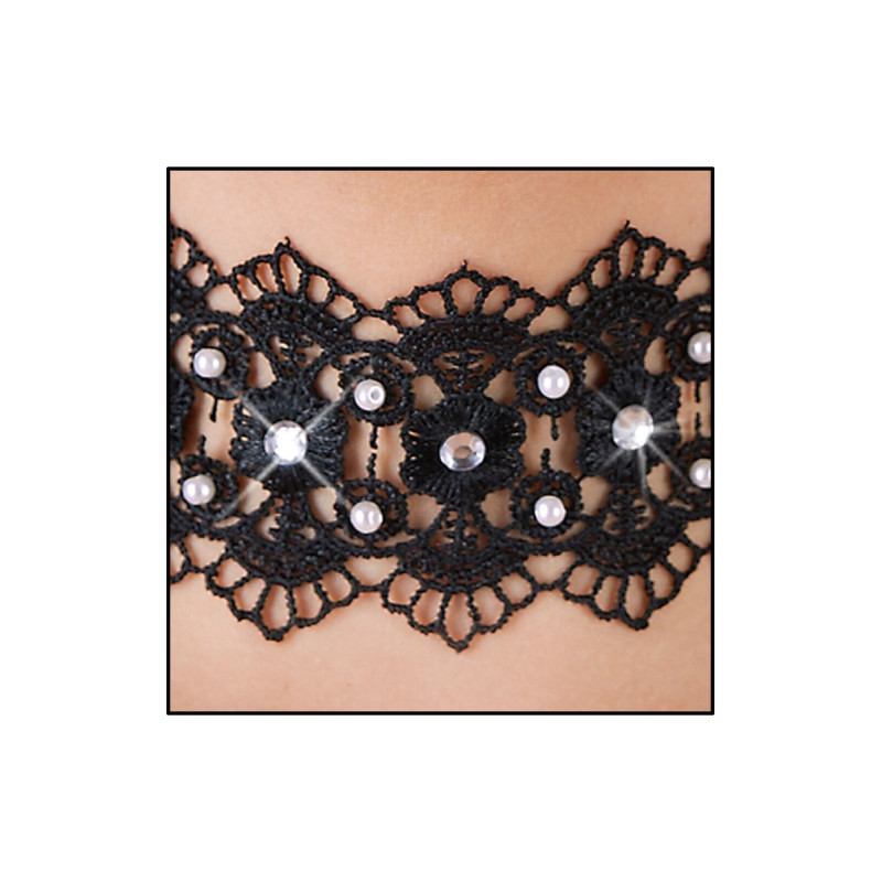 Collier brodé avec strass - Cotelli Accessoires