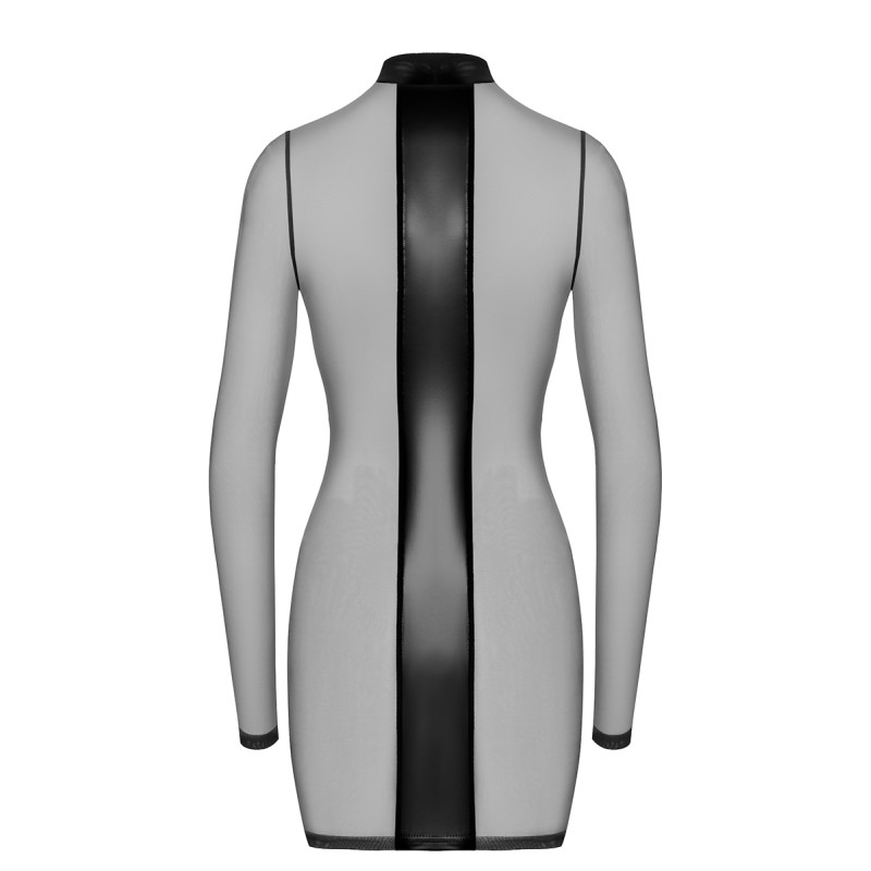 Mini robe tulle et wetlook Crossfire F369 - Noir Handmade